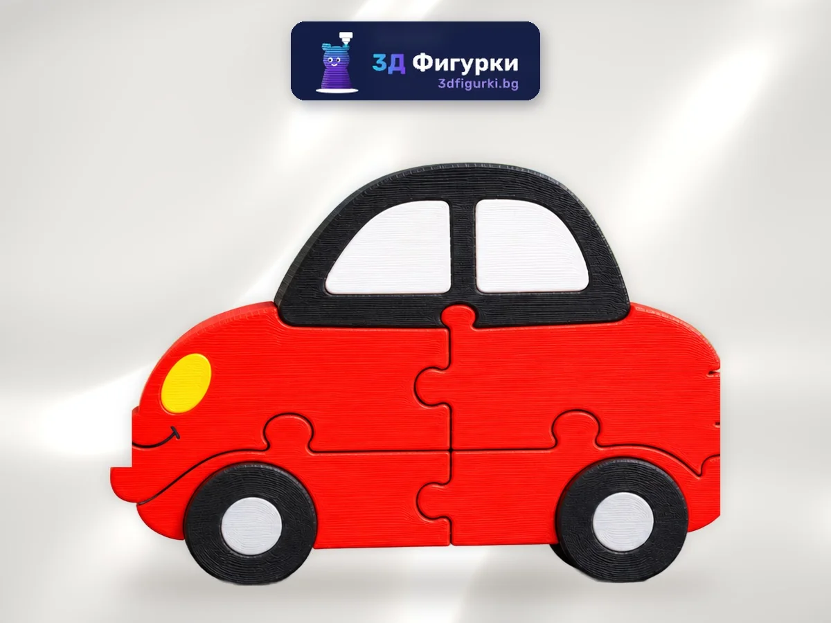 3D пъзел Червена кола
