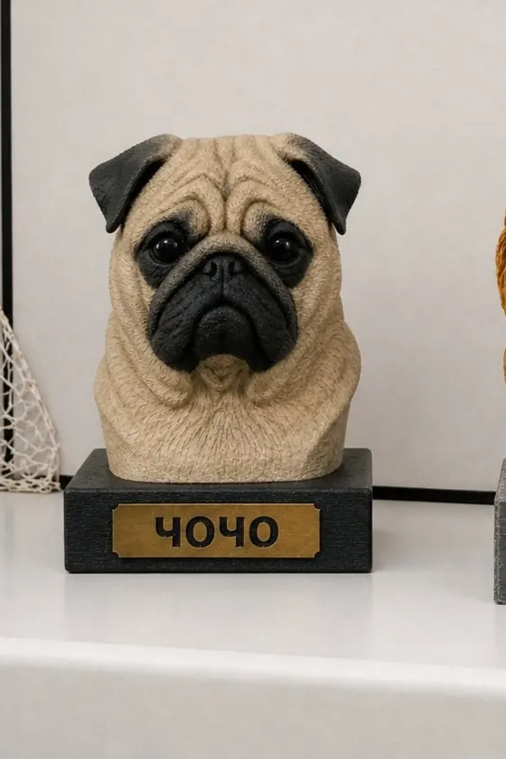 Personalised dog bust made from photos