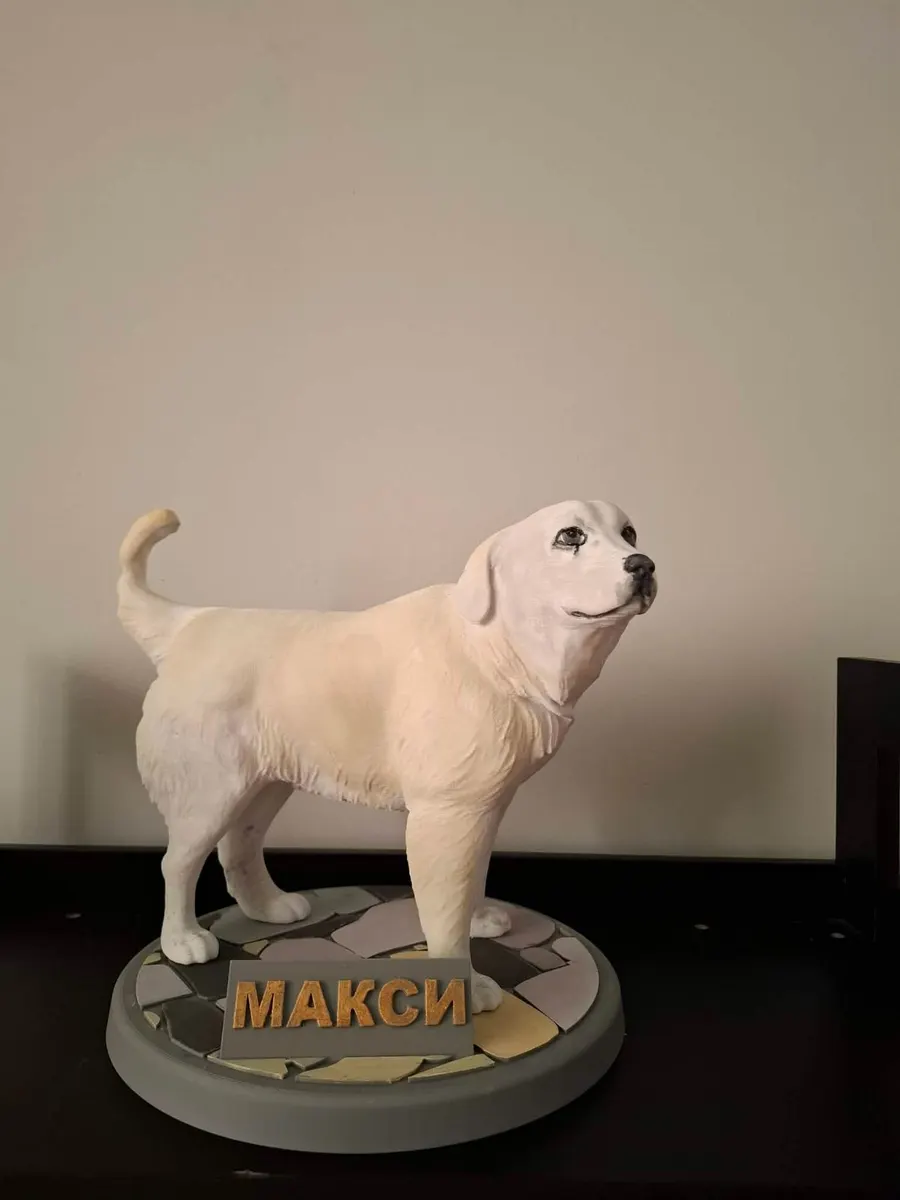 Personalised dog bust made from photos