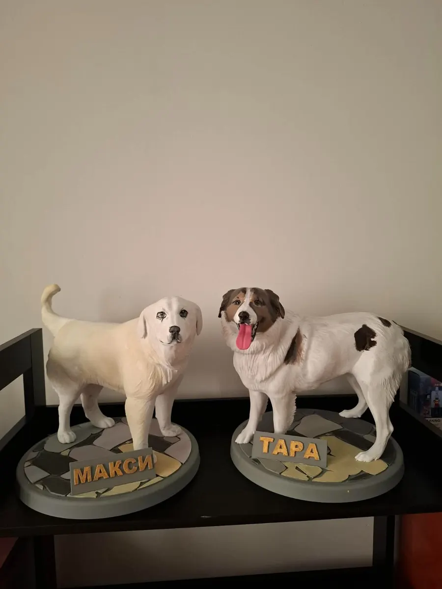 Personalised dog bust made from photos
