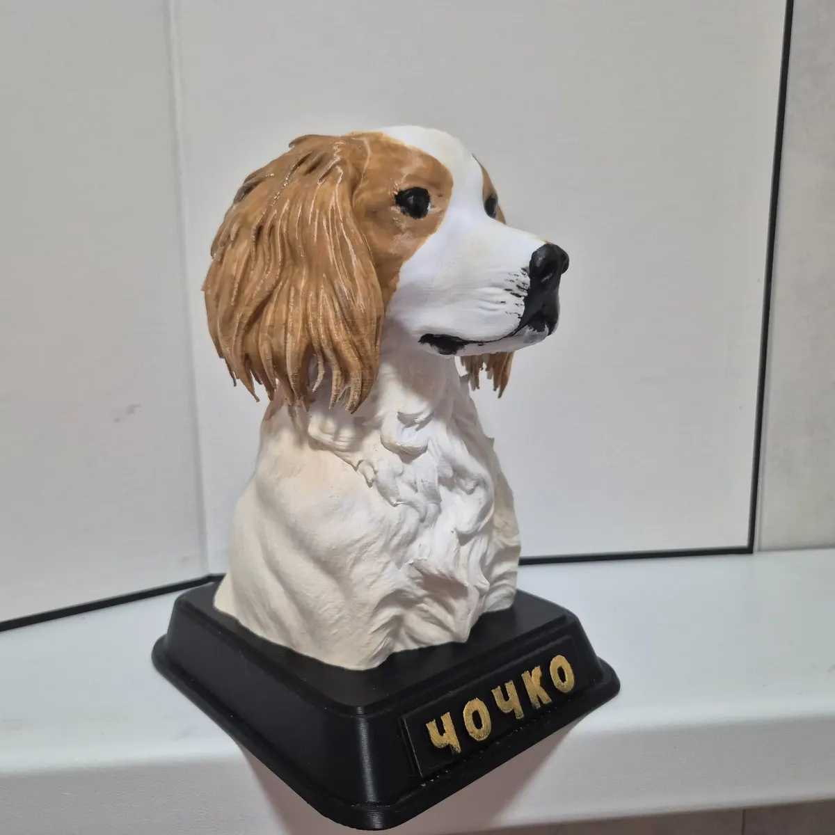Personalised dog bust made from photos